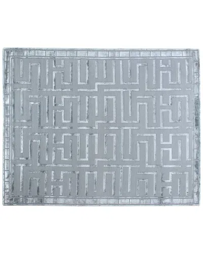 Exquisite Rugs Metro Velvet Hand-knotted New Zealand Wool-blend Rug In Blue