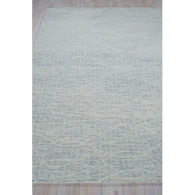 Exquisite Rugs Miami Handmade Hand-tufted New Zealand Wool On Canvas Silver Area Rug In Silver,blue