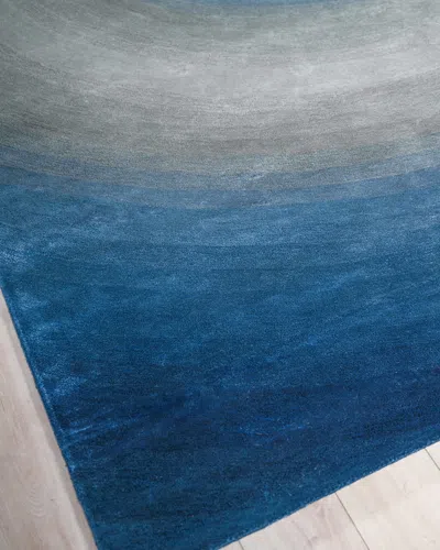 Exquisite Rugs Mitomo Hand-tufted Navy & Gray Rug In Blue