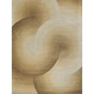 Exquisite Rugs Mitomo Handmade Wool/bamboo Silk Light Beige/ivory Area Rug In Beige,ivory