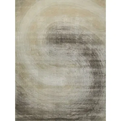 Exquisite Rugs Mitomo Handmade Wool/bamboo Silk, Taupe Area Rug