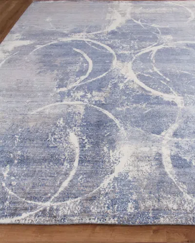Exquisite Rugs Montclair Hand-knotted Silk Rug, 10' X 14' In Periwinkle