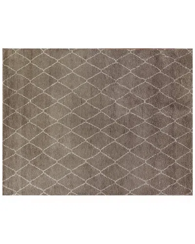 Exquisite Rugs Moroccan Hand Knotted New Zealand Wool Area Rug In Brown