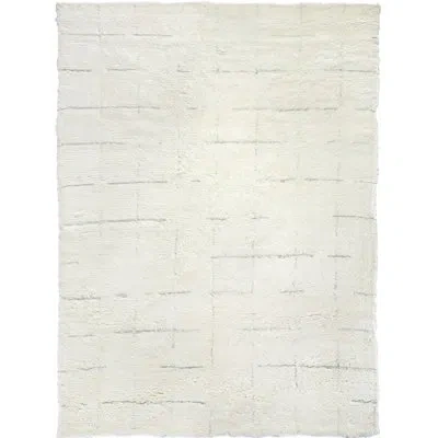 Exquisite Rugs Moroccan Hand-knotted Wool Ivory/blue Area Rug In Gray