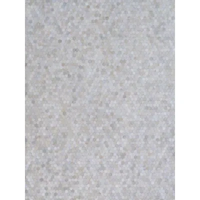 Exquisite Rugs Mosaic Leather Geometric Handmade Ivory Area Rug