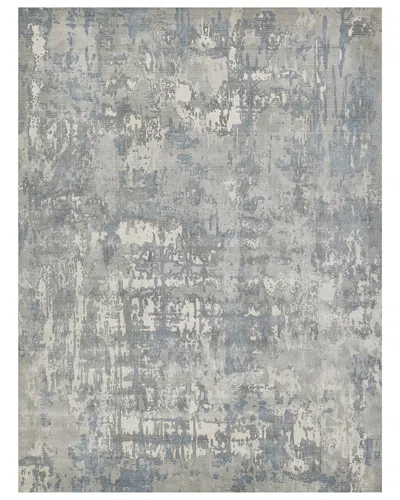 Exquisite Rugs Murano Hand-loomed New Zealand Wool And Bamboo Silk Rug In Silver
