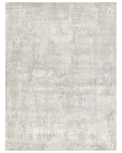 Exquisite Rugs Murano Hand-loomed New Zealand Wool And Bamboo Silk Rug In Silver