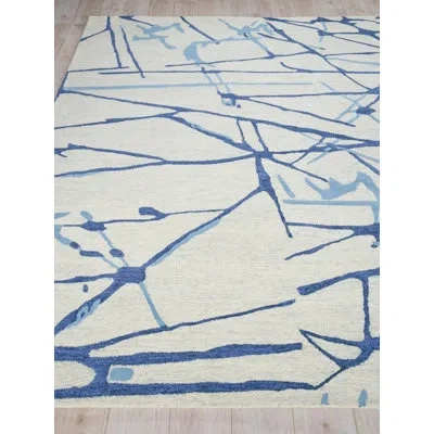 Exquisite Rugs Mystic Handmade Hand Tufted New Zealand Wool On Canvas Navy Area Rug