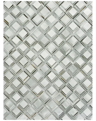 Exquisite Rugs Natural Hide Hand Tufted Leather Hide Area Rug In Green