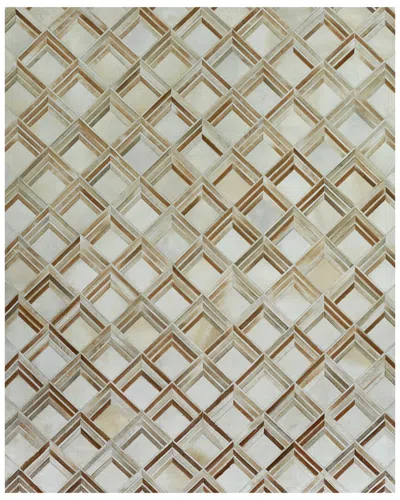 Exquisite Rugs Natural Hide Handmade Leather Hide Area Rug In Gold