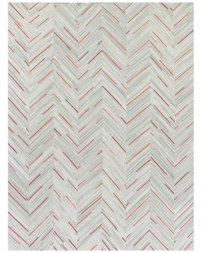 Exquisite Rugs Natural Hide Handmade Leather Hide Area Rug In Gray