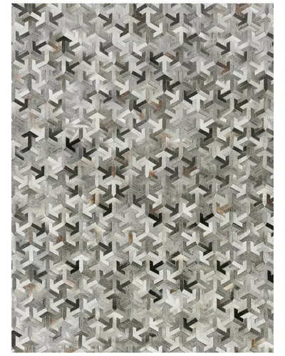Exquisite Rugs Natural Hide Handmade Leather Hide Area Rug In Gray