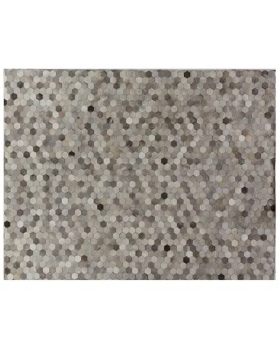 Exquisite Rugs Natural Hide Handmade Leather Hide Area Rug In Gray