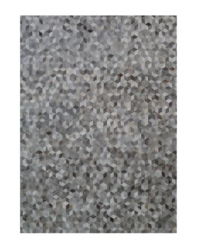 Exquisite Rugs Natural Hide Handmade Leather Hide Area Rug In Gray