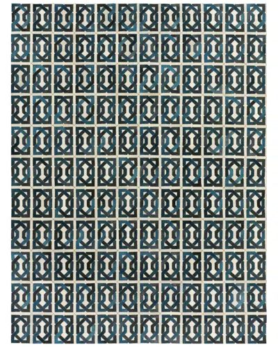 Exquisite Rugs Natural Hide Handmade Leather Hide Area Rug In Green