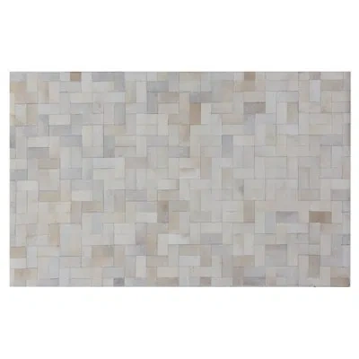 Exquisite Rugs Natural Hide Hand-tufted Leather Hide Ivory Area Rug In Gray