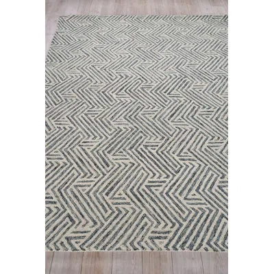 Exquisite Rugs Naturals Handmade Hand-tufted New Zealand Wool On Canvas Charcoal Area Rug In Charcoal,ivory,dark Blue