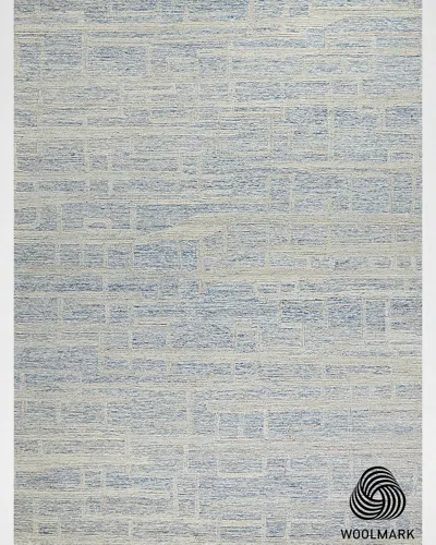 Exquisite Rugs Park City Hand-tufted Blue/ivory Rug, 9' X 12'