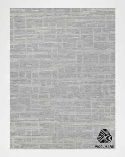 Exquisite Rugs Park City Hand-tufted Light Gray/ivory Rug, 10' X 14'