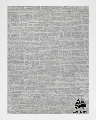 Exquisite Rugs Park City Hand-tufted Light Gray/ivory Rug, 5' X 8'