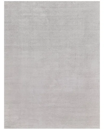 Exquisite Rugs Pearl Hand-loomed Bamboo Silk & Cotton Area Rug In Silver