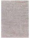 Exquisite Rugs Plush Hand-knotted Bamboo Silk & Mohair Light Area Rug In Silver