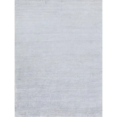 Exquisite Rugs Plush Hand-knotted Wool/viscose Chrome Area Rug