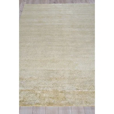 Exquisite Rugs Plush Hand-knotted Wool/viscose Gold Area Rug In Gold,gray
