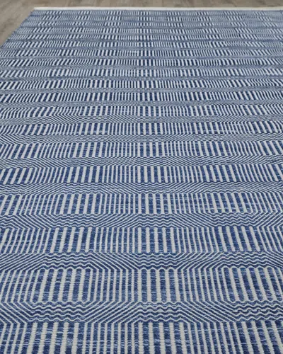 Exquisite Rugs Poff Indoor/outdoor Flat-weave Rug, 10' X 14' In Blue