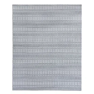 Exquisite Rugs Provident Geometric Handmade Wool Silver Area Rug