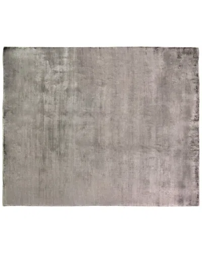 Exquisite Rugs Purity Hand-loomed Bamboo Silk-blend Rug In Gray