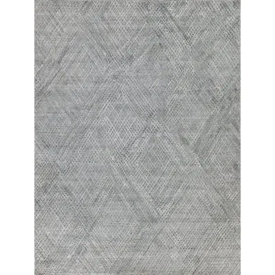 Exquisite Rugs Rectangle Crescendo Hand Loomed Synthetics Area Rug In Silver