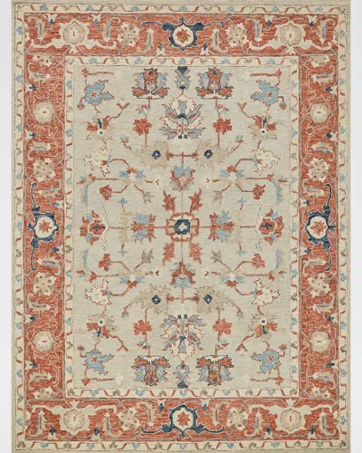 Exquisite Rugs Richmond Serapi Hand-tufted Beige/rust Rug, 10' X 14'
