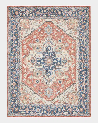 Exquisite Rugs Richmond Serapi Hand-tufted Red/blue Rug In Multi