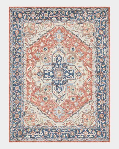 Exquisite Rugs Richmond Serapi Hand-tufted Red/blue Rug In Multi