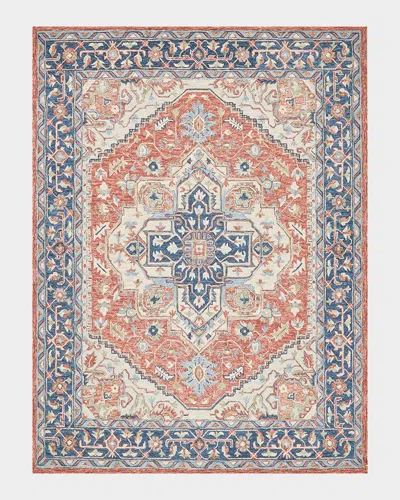Exquisite Rugs Richmond Serapi Hand-tufted Red/blue Rug In Multi