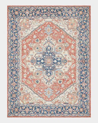 Exquisite Rugs Richmond Serapi Hand-tufted Red/blue Rug In Multi