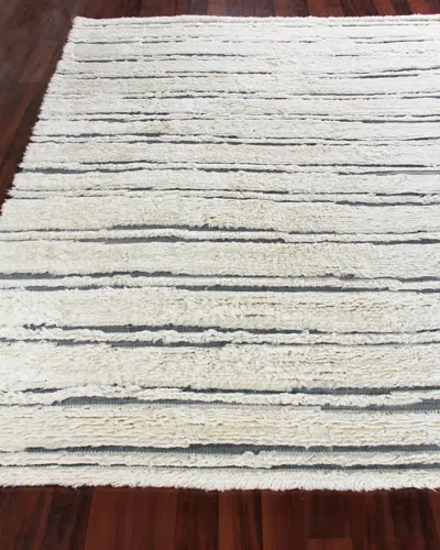 Exquisite Rugs Romon Hand-knotted Rug, 6' X 9' In White/gray