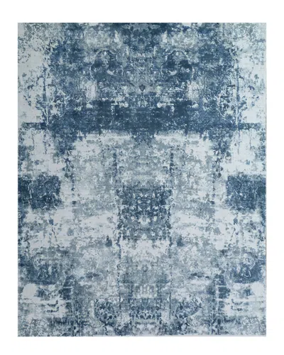 Exquisite Rugs Roset Hand-loomed Bamboo Silk Contemporary Rug In Blue