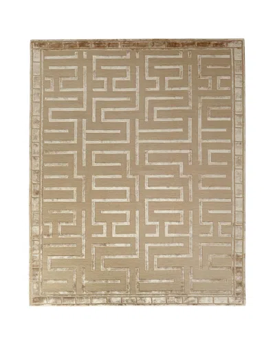 Exquisite Rugs Rowling Maze Hand-knotted Hand-knotted Rug, 12' X 15' In Beige