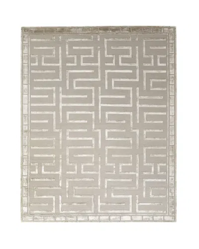Exquisite Rugs Rowling Maze Hand-knotted Rug, 8' X 10' In Gray