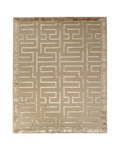 Exquisite Rugs Rowling Maze Hand-knotted Rug, 9' X 12' In Beige