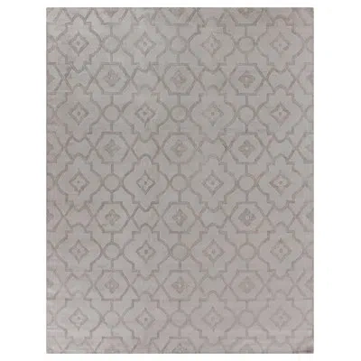 Exquisite Rugs Samara Geometric Hand Loomed Synthetic Area Rug In Light Brown/gray In Silver
