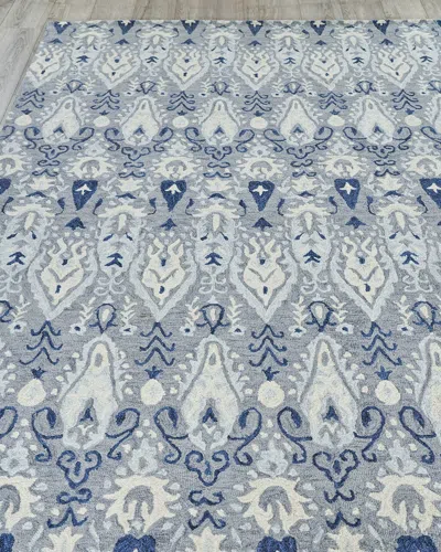 Exquisite Rugs Sansotta Hand-tufted Rug, 6' X 9' In Dark Gray/ Blue