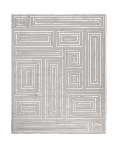 Exquisite Rugs Spiral Quads Rug, 10' X 14' In Silver
