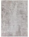 Exquisite Rugs Stone Wash Gazni Hand-loomed New Zealand Wool & Bamboo Silk Silverarea Rug In Silver
