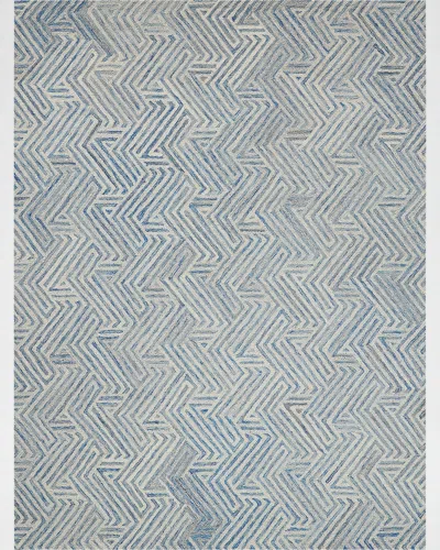 Exquisite Rugs Swirl Modern Hand Tufted Rug In Blue