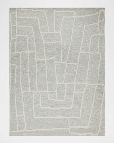 Exquisite Rugs Tangiers Hand-tufted Blue/ivory Rug, 10' X 14'