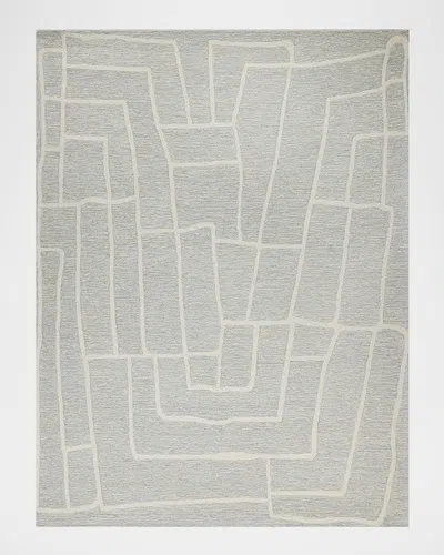 Exquisite Rugs Tangiers Hand-tufted Blue/ivory Rug, 12' X 15'