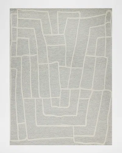 Exquisite Rugs Tangiers Hand-tufted Blue/ivory Rug, 5' X 8'